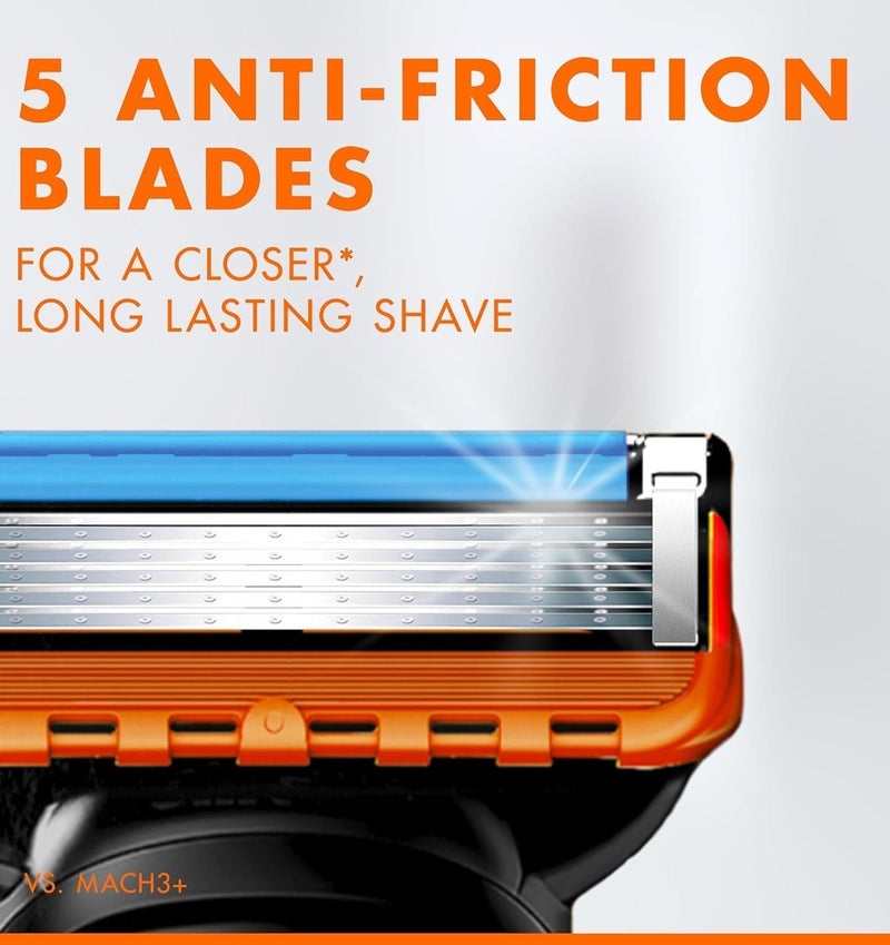 Gillette Fusion5 Men's Refillable Razor: 8 Blade Refills Set of 1Box - Image 2